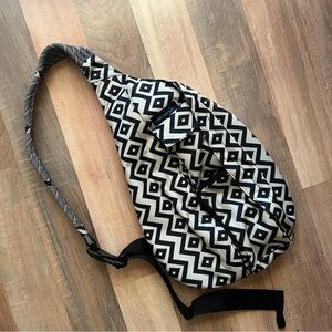 Kavu Black and White Patterned Sling Bag